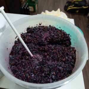 Wine being made at home.